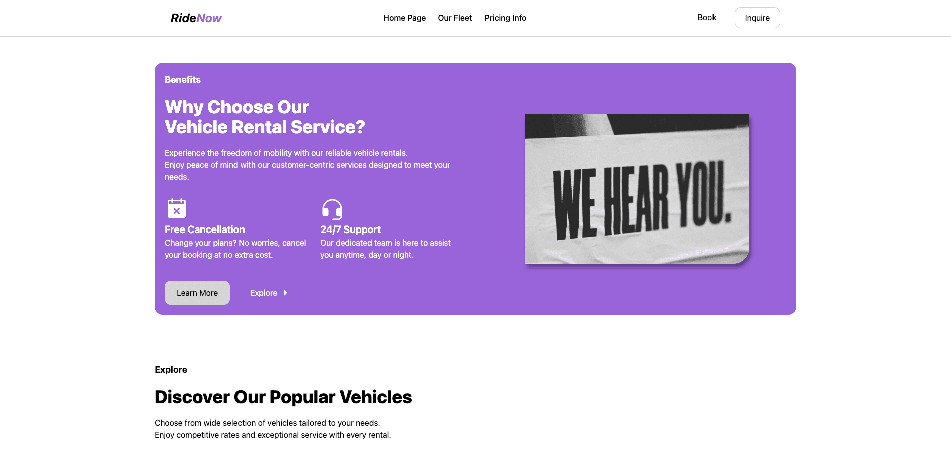 RideNow - Landing Page